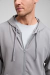 GAGE Erkek Kapüşonlu Metal Kuş Gözü Detaylı Fermuarlı Kordonlu Cepli Gri Sweatshirt