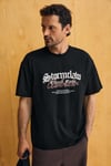 GIORGIO Erkek %100 Organik Pamuklu Yuvarlak Yakalı Baskı Ve Nakış Detaylı Siyah T-Shirt
