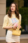 GIVERNY Kadın Yumuşak Ve Organik Pamuklu Baskı Detaylı Sarı T-Shirt