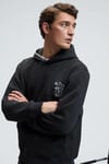 GROVER Erkek Kapüşonlu Süs Dikiş Detaylı Göğsü Nakışlı Kanguru Cepli Antrasit Sweatshirt