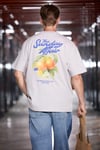 GUARDIANO Erkek %100 Organik Pamuklu Baskı Detaylı Rahat Kalıp Açık Gri T-Shirt