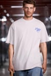 GUARDIANO Erkek %100 Organik Pamuklu Baskı Detaylı Rahat Kalıp Açık Gri T-Shirt