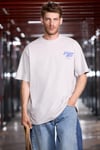 GUARDIANO Erkek %100 Organik Pamuklu Baskı Detaylı Rahat Kalıp Açık Gri T-Shirt