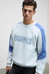HERCULES Erkek Bisiklet Yaka Önü Nakışlı Kolları Biyeli Grimelanj Sweatshirt