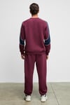 HERCULES Erkek Bisiklet Yaka Önü Nakışlı Kolları Biyeli Bordo Sweatshirt
