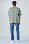 HISON Erkek Relaxed Bisiklet Yaka Kısa Kollu Yeşil T-Shirt