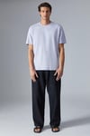 HISON Erkek Relaxed Bisiklet Yaka Kısa Kollu Lila T-Shirt