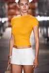 HOPEWELL Kadın Yuvarlak Yaka Örme Slim Fit Turuncu T-Shirt