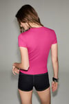 HOPEWELL Kadın Yuvarlak Yaka Örme Slim Fit Fuşya T-Shirt