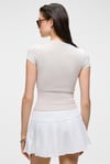 HOPEWELL Kadın Yuvarlak Yaka Örme Slim Fit Taş Rengi T-Shirt