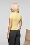 HOPEWELL Kadın Yuvarlak Yaka Örme Slim Fit Sarı T-Shirt