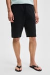 HUJSEN Erkek Beli Lastikli Cepli Relaxed Fit Siyah Şort