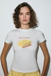 IMPERIA Kadın Yumuşak Kumaşlı Organik Pamuklu Baskı Detaylı Beyaz T-Shirt