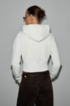IRESSINE Kadın Kapüşonlu Fermuarlı Uzun Kollu Regular Beyaz Sweatshirt