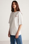 JANNA  Oversize Beyaz - Kırmızı  T-Shirt