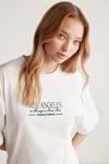 JANNA  Oversize Beyaz - Yeşil  T-Shirt
