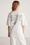 JANNA  Oversize Beyaz - Yeşil  T-Shirt