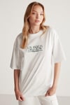 JANNA  Oversize Beyaz - Yeşil  T-Shirt