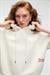 JASSES Kadın Oversize Nakışlı Kapüşonlu Beyaz Sweatshirt