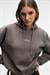 JASSES Kadın Oversize Nakışlı Kapüşonlu Antrasit Sweatshirt