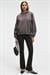 JASSES Kadın Oversize Nakışlı Kapüşonlu Antrasit Sweatshirt