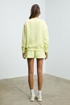 Jennıfer Kadın Organik Pamuklu Nakışlı Yuvarlak Yakalı Oversize Sarı Sweatshirt