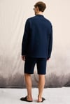 JENS Erkek %100 Pamuk Yanları Cepli Slim Fit Dar Kesim Lacivert Şort