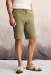JENS Erkek %100 Pamuk Yanları Cepli Slim Fit Dar Kesim Haki Şort