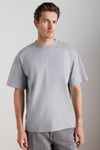 JETT Erkek %100 Organik Pamuklu Kalın Dokulu Oversize Fit Bisiklet Yaka Gri T-Shirt
