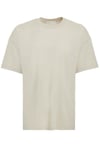 JETT Erkek %100 Organik Pamuklu Kalın Dokulu Oversize Fit Bisiklet Yaka Taş Rengi T-Shirt