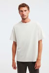 JETT Erkek %100 Organik Pamuklu Kalın Dokulu Oversize Fit Bisiklet Yaka Taş Rengi T-Shirt