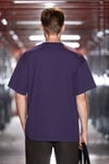 JETT Erkek Oversize Fit %100 Organik Pamuk Kalın Dokulu Bisiklet Yakalı Koyu Mor T-Shirt
