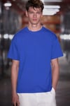JETT Erkek Oversize Fit %100 Organik Pamuk Kalın Dokulu Bisiklet Yakalı Koyu Mavi T-Shirt