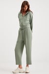 JILL Kadın Relaxed Fit Rahat Kalıp Kapüşonlu Fermuarlı Örme Crop Mint Yeşil Sweatshirt