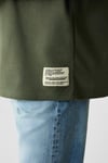 JOEL Erkek %100 Organik Pamuklu Kalın Kumaşlı Özel Dokulu Etiket Detaylı Oversize Haki T-Shirt
