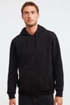 JORGE Erkek Yumuşacık Kapüşonlu Organik Pamuk Kanguru Cepli Regular Siyah Sweatshirt