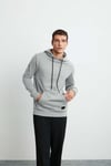 JORGE Erkek Yumuşacık Kapüşonlu Organik Pamuk Kanguru Cepli Regular Grimelanj Sweatshirt
