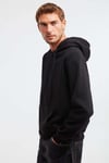 JORGE Erkek Yumuşacık Kapüşonlu Organik Pamuk Kanguru Cepli Regular Siyah Sweatshirt