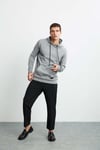 JORGE Erkek Yumuşacık Kapüşonlu Organik Pamuk Kanguru Cepli Regular Grimelanj Sweatshirt