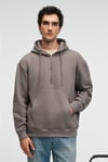 JUSTUS Erkek Kapüşonlu Kanguru Cepli Fermuar Yakalı Koyu Gri Sweatshirt
