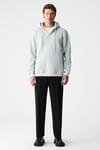 JUSTUS Erkek Kapüşonlu Kanguru Cepli Fermuar Yakalı Grimelanj Sweatshirt
