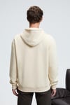 JUSTUS Erkek Kapüşonlu Kanguru Cepli Fermuar Yakalı Krem Sweatshirt