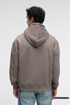 JUSTUS Erkek Kapüşonlu Kanguru Cepli Fermuar Yakalı Koyu Gri Sweatshirt
