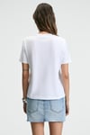 KARIVA Kadın Bisiklet Yaka Kısa Kollu Ön Baskı Detaylı Regular Fit Beyaz T-Shirt