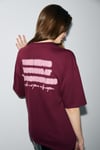 KIVATO Kadın %100 Pamuk Yumuşak Kumaşlı Baskı Detaylı Bordo T-Shirt