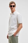 LAPORTE Erkek Dokulu Kumaşlı Slim Fit Beyaz Polo Yaka T-Shirt