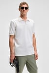 LAPORTE Erkek Dokulu Kumaşlı Slim Fit Beyaz Polo Yaka T-Shirt
