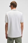 LAPORTE Erkek Dokulu Kumaşlı Slim Fit Beyaz Polo Yaka T-Shirt