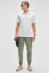 LAPORTE Erkek Dokulu Kumaşlı Slim Fit Beyaz Polo Yaka T-Shirt