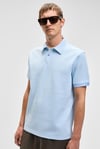 LAPORTE Erkek Dokulu Kumaşlı Slim Fit Mavi Polo Yaka T-Shirt